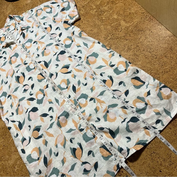 Rachel Zoe 100% Linen Floral Full Button Down Shirt Dress in Sz XL - Picture 10 of 11